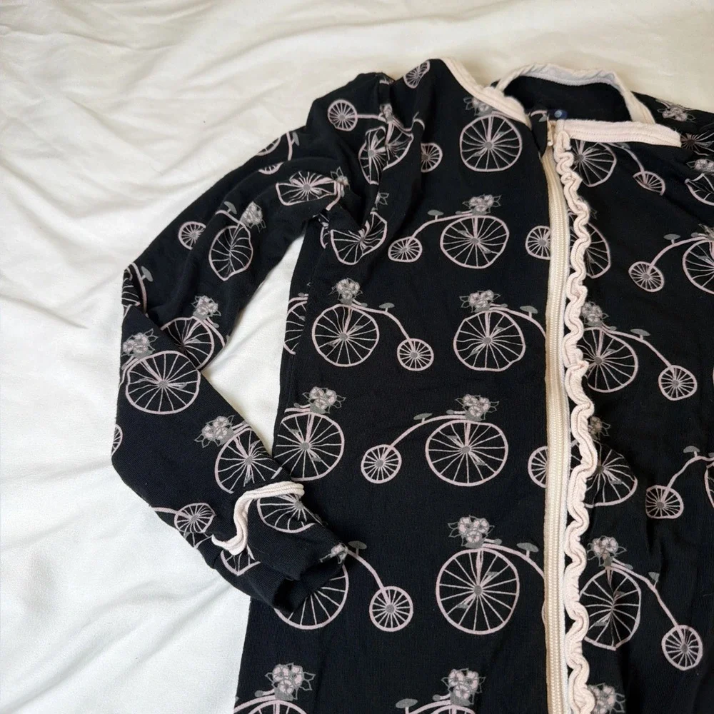 Kickee Pants Bamboo Viscose Pajama‎ One Piece Girls Bicycle Size 6 Year Kids